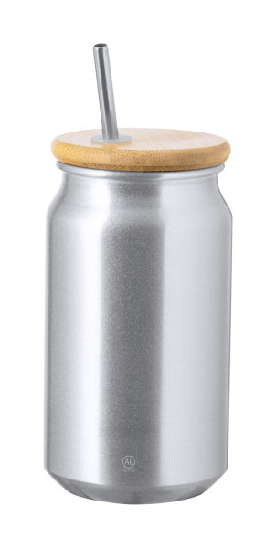 mason jar cup stříbrná