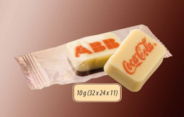 Chocolate with print, rectangle 10g 2000ks