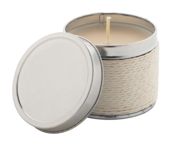 scented candle, vanilla béžová