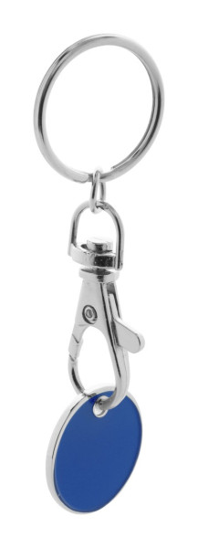 trolley coin keyring modrá
