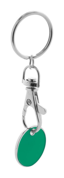 trolley coin keyring zelená