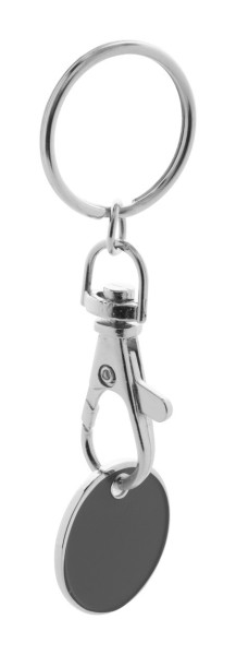 trolley coin keyring černá