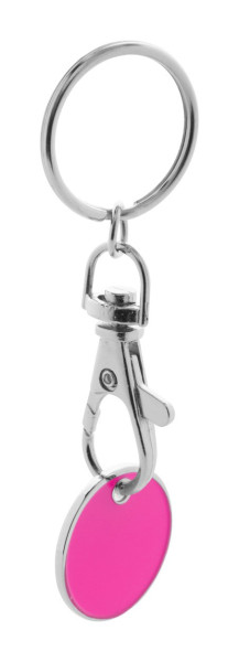 trolley coin keyring růžová