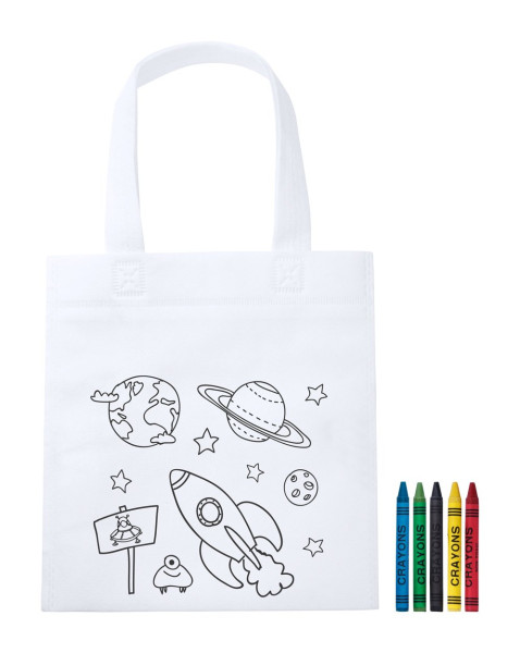 colouring shopping bag bílá