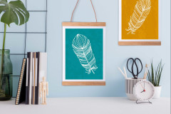 bamboo photo hanger frame přírodní