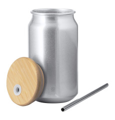 mason jar cup stříbrná