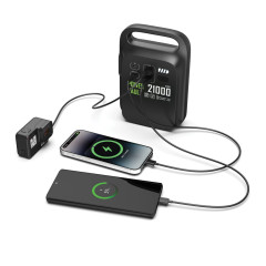 Přenosná nabíjecí stanice Power Vault 21000mAh z RCS RPET černá
