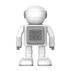 Tančící robot s reproduktorem Robert bílá, šedá