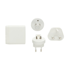 Cestovní nabíječka TravelCharge Pro s USB C z RCS plastu bílá, černá